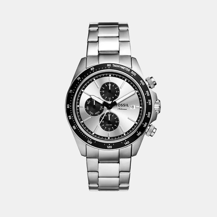 Fossil Autocross FS6124 Blue Dial Silver Stainless Steel Men&