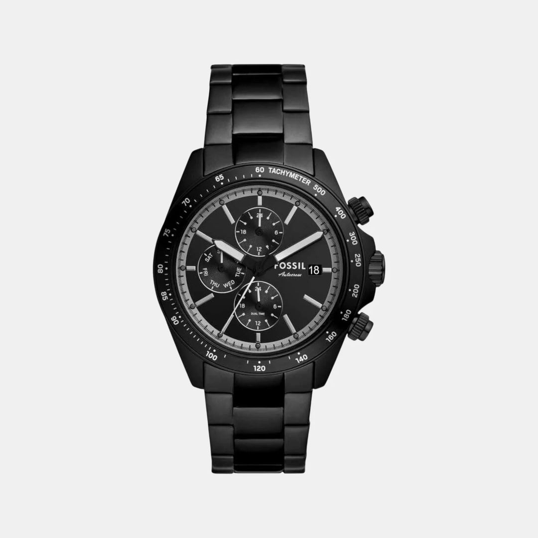 Fossil The Autocross FS6125 Black Dial Leather Strap Men&