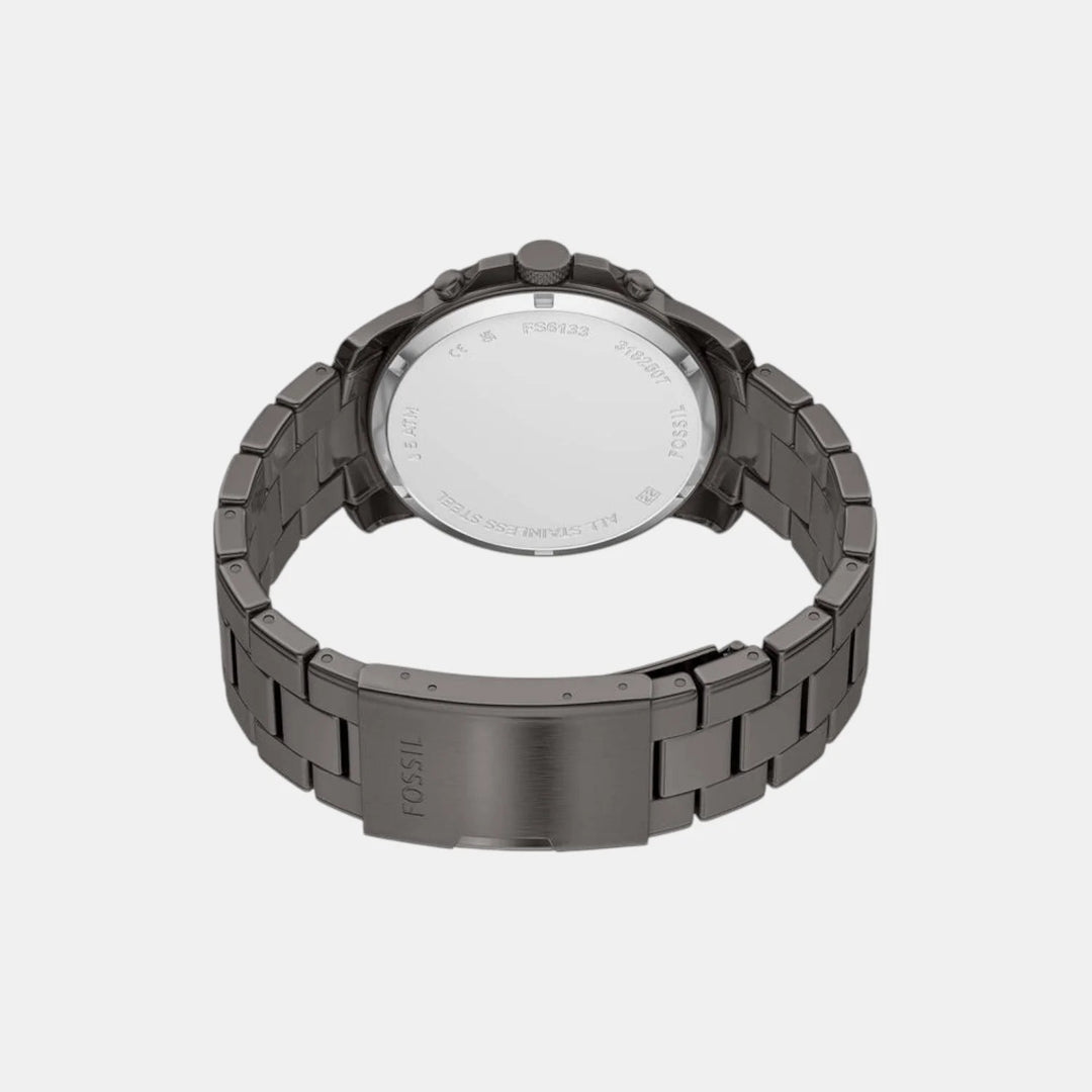 Fossil Grant FS6133 Rectangular Blue Dial Silver Stainless Steel Men&