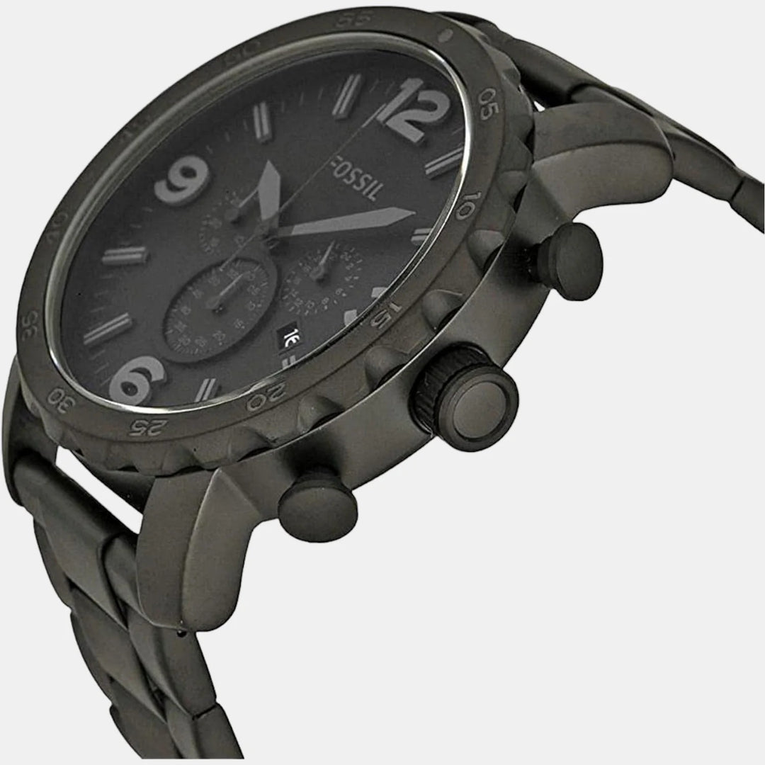 Fossil Nate JR1401 Chronograph Black Dial Stainless Steel Men&