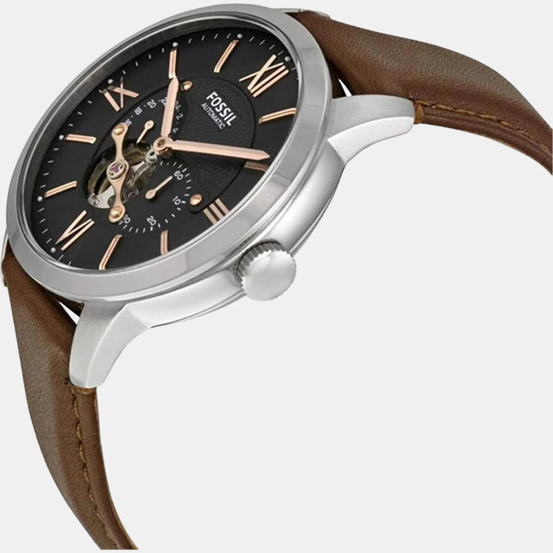 Fossil Townsman ME3061 Automatic Skeleton Dial Black Leather Men&