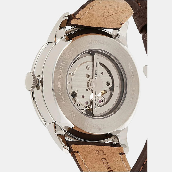 Fossil Townsman ME3061 Automatic Skeleton Dial Black Leather Men&