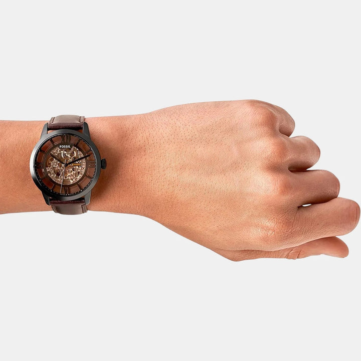 Fossil Townsman ME3098 Automatic Skeleton Dial Silver Stainless Steel Men&