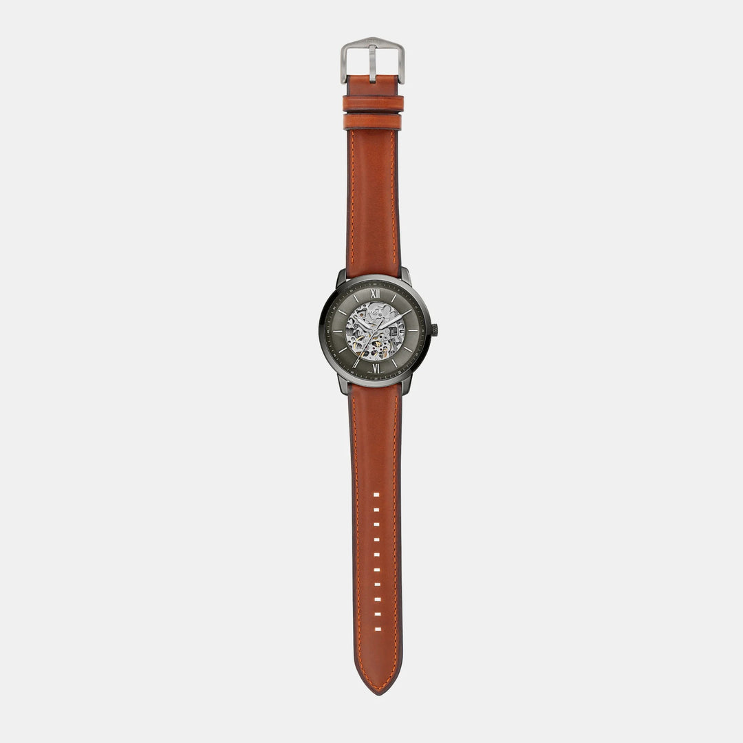 Fossil Neutra ME3161 Automatic Skeleton Dial Blue Leather Men&