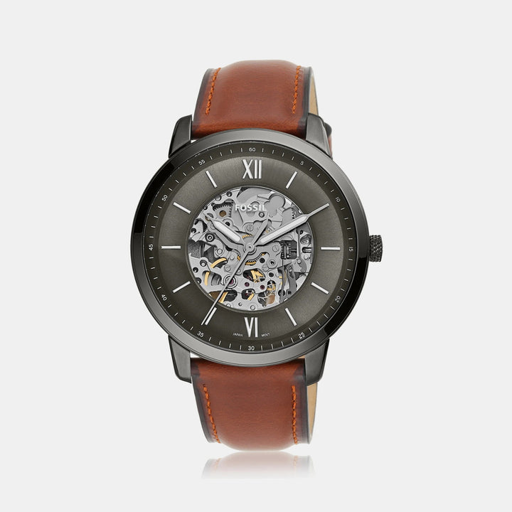 Fossil Neutra ME3161 Automatic Skeleton Dial Blue Leather Men&