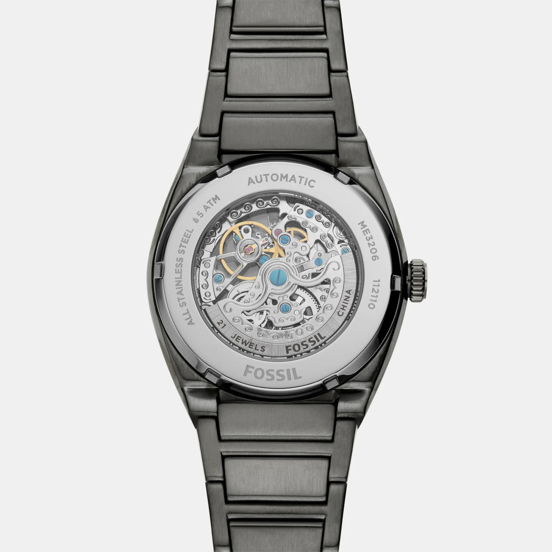 Fossil Everett Automatic ME3206 Skeleton Dial Stainless Steel Men&