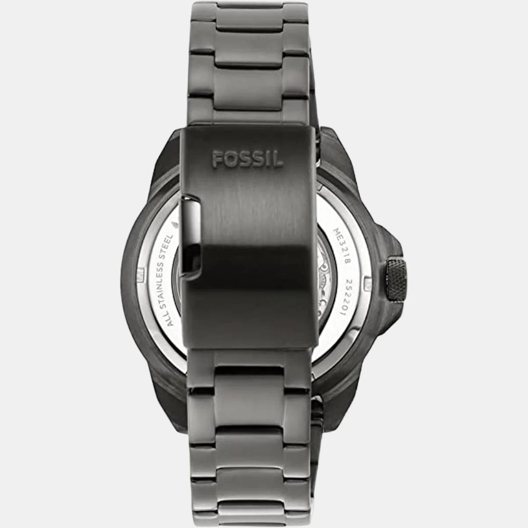 Fossil Inscribe Automatic ME3218 Skeleton Dial Silver Stainless Steel Men&