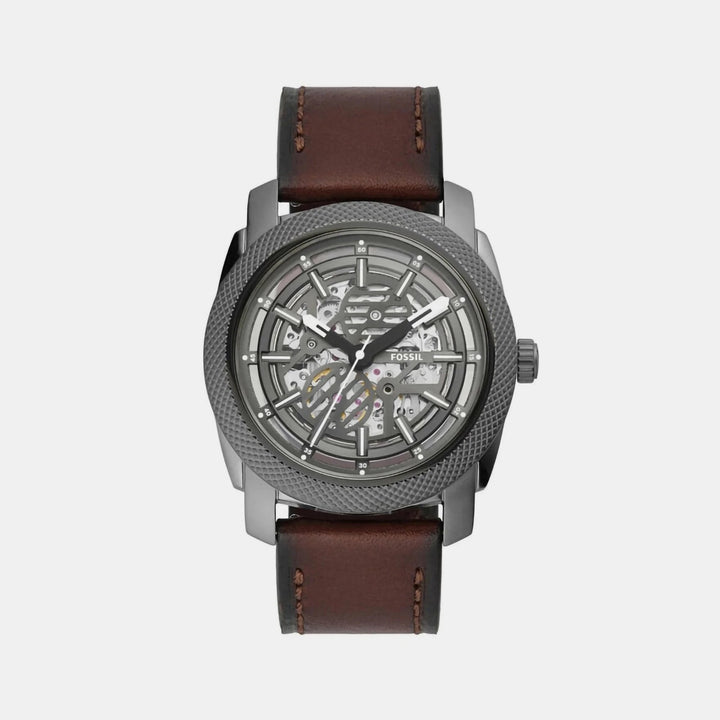 Fossil Heritage Automatic ME3254 Skeleton Dial Silver Stainless Steel Men&