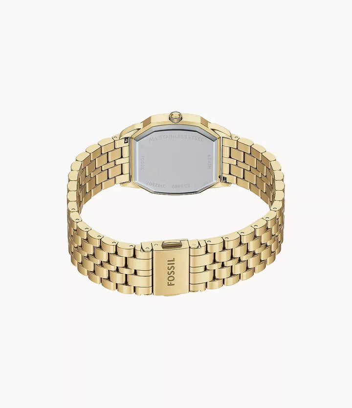 Fossil Harlow Women Watch ES5489 – Silver Dial Gold-Tone Octagonal