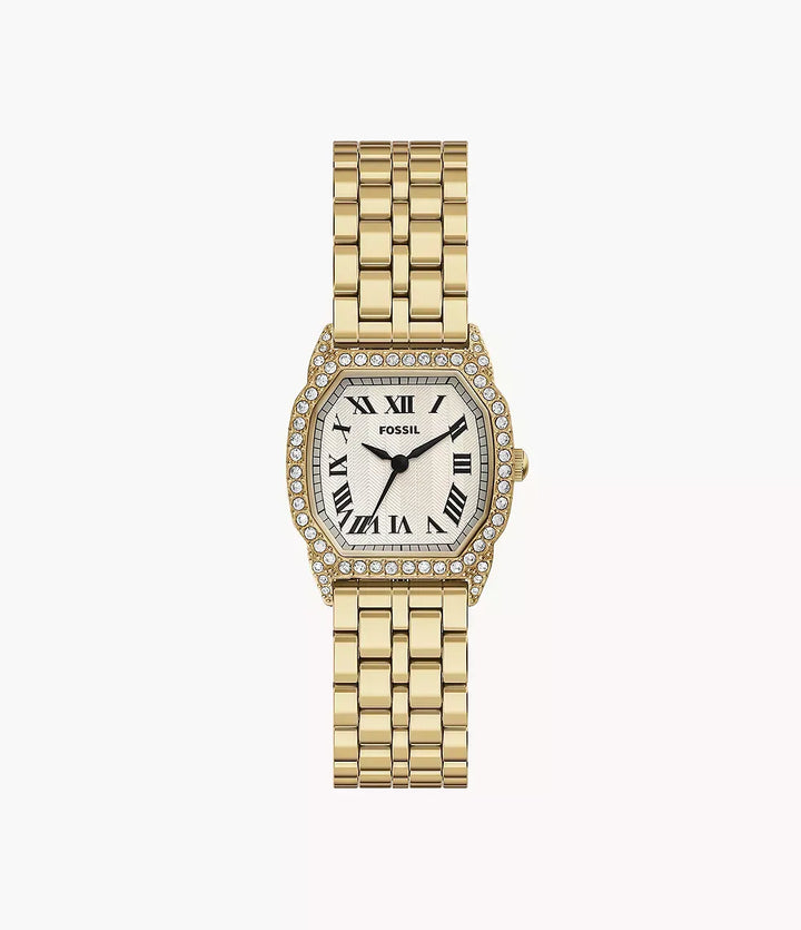 Fossil Harlow Women Watch ES5489 – Silver Dial Gold-Tone Octagonal