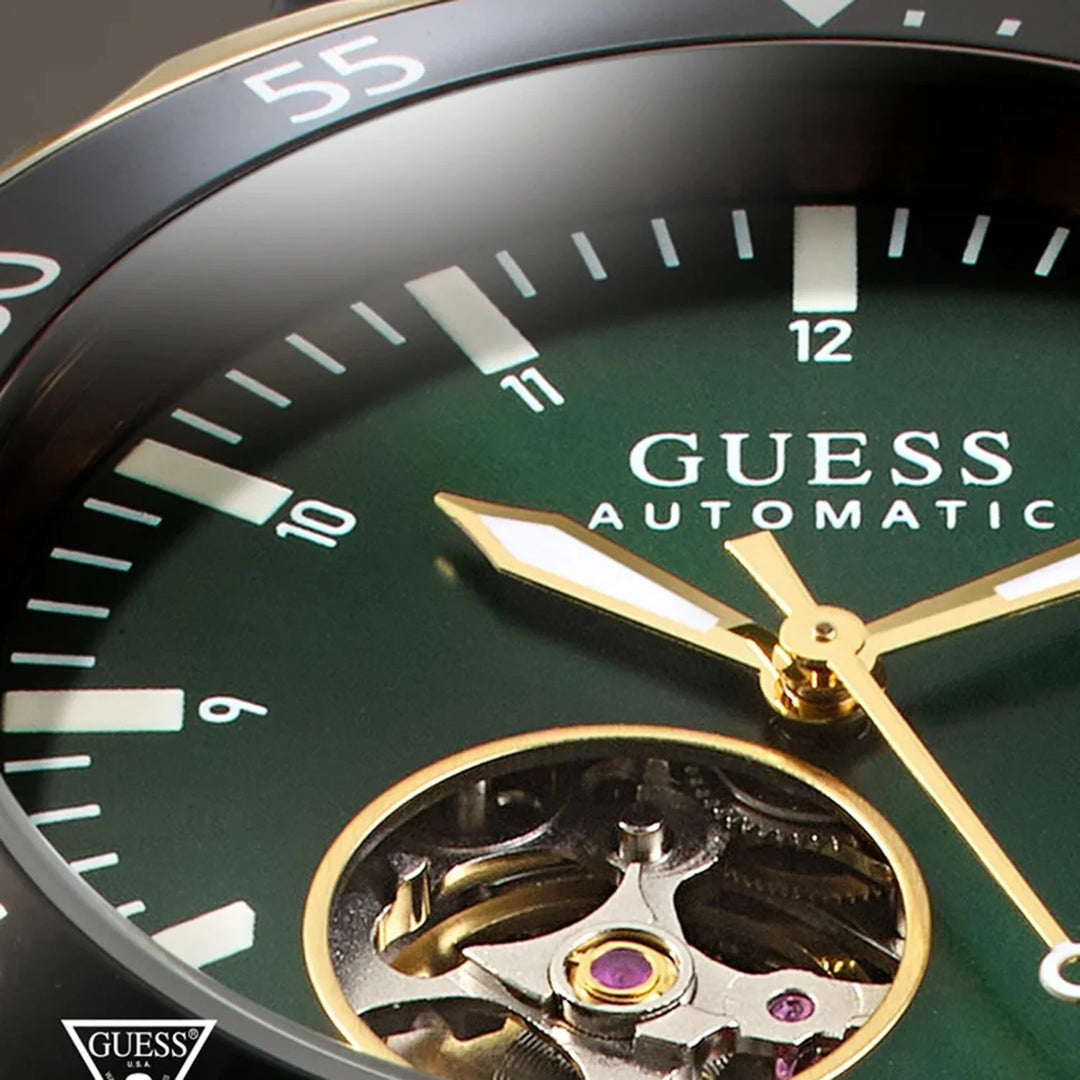 Guess Men Automatic Watch GW1131G2 – Green Dial Silicone