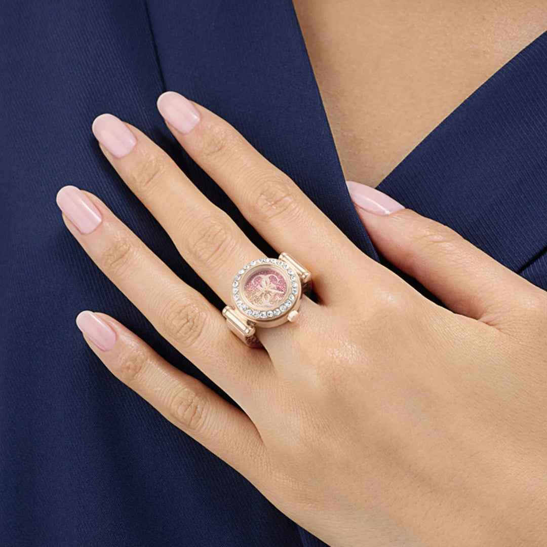 Guess Anna Ring Watch 18mm Pink Dial Rose Gold Small Women&