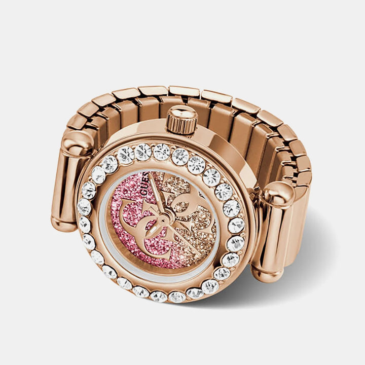 Guess Anna Ring Watch 18mm Pink Dial Rose Gold Small Women&