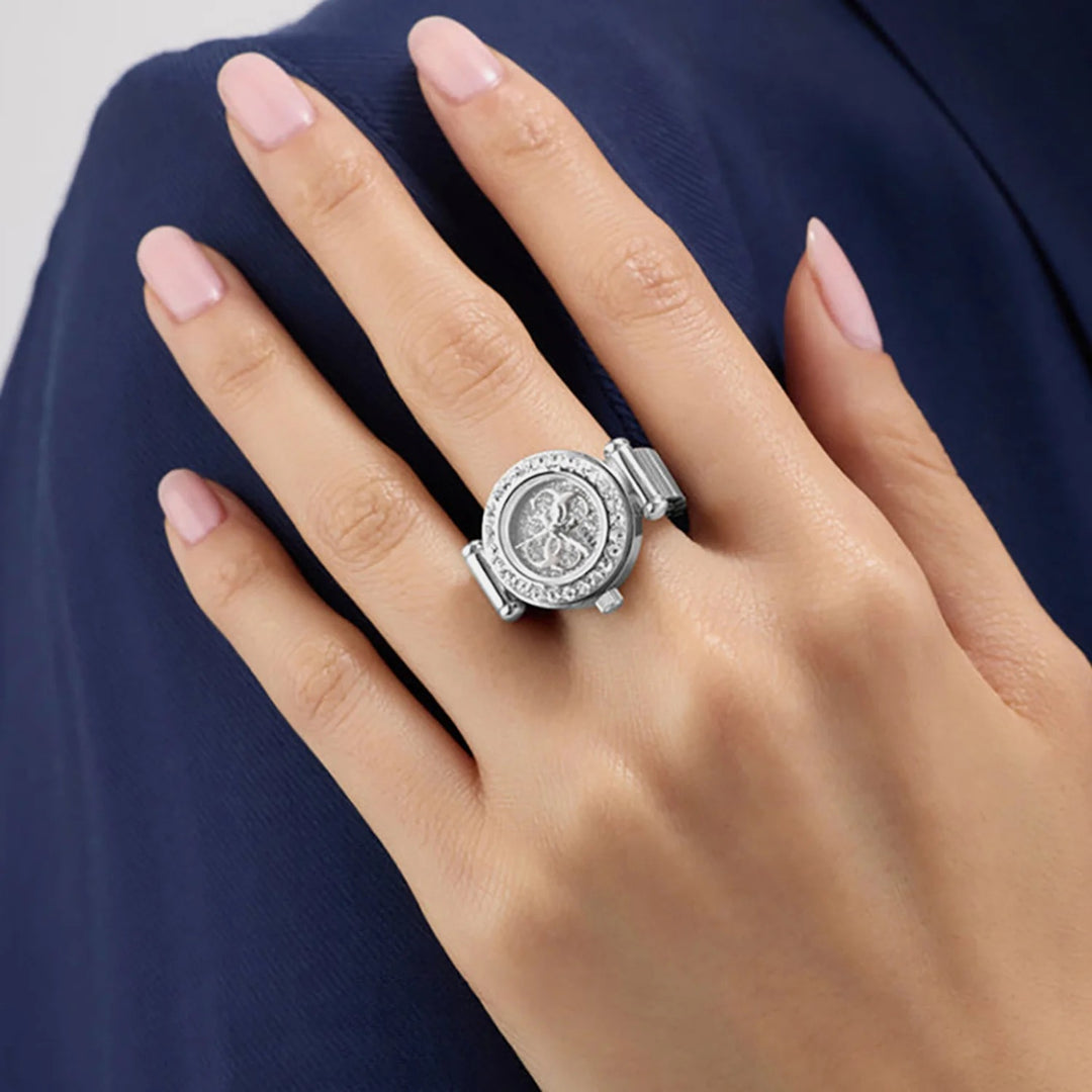 Guess Anna Ring Watch 18mm Silver Dial Silver-Tone Small Women&