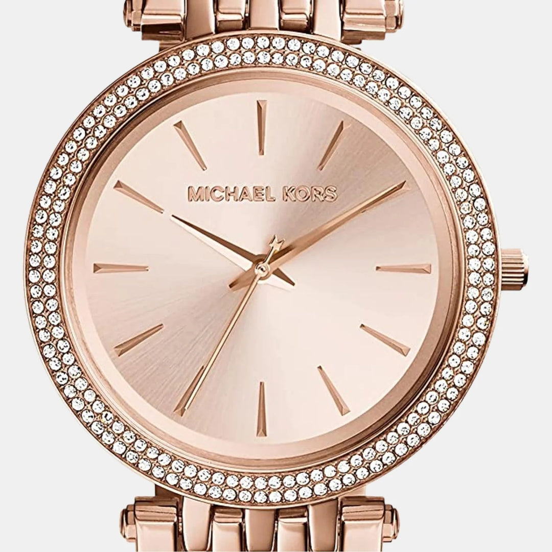 Michael Kors Darci MK3192 Rose Gold-Tone Glitz Bezel Women&