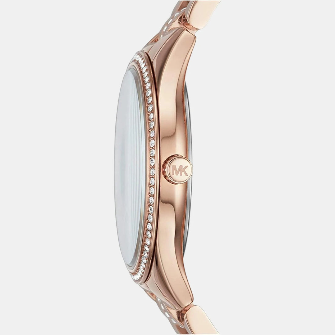 Michael Kors Lauryn MK3716 Pavé Rose Gold-Tone Stainless Steel Women&