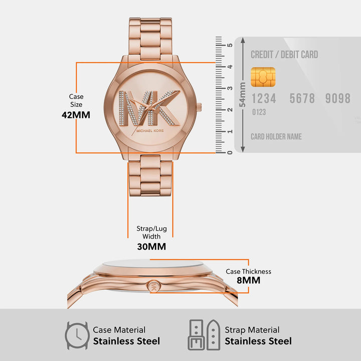 Michael Kors Lennox MK4733 Silver-Tone Logo Dial Women&