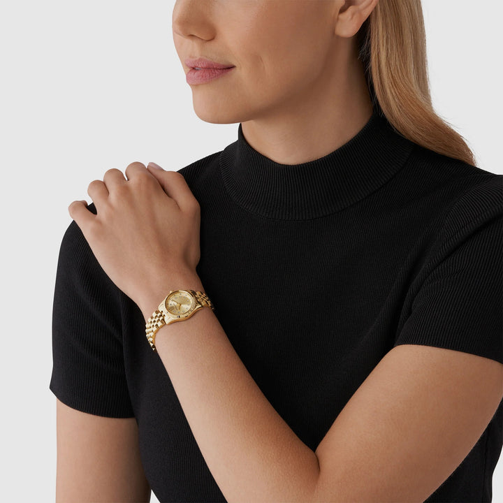 Michael Kors Camille MK4741 Pavé Gold-Tone Stainless Steel Women&