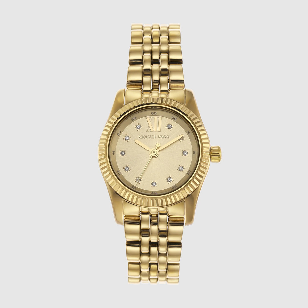 Michael Kors Camille MK4741 Pavé Gold-Tone Stainless Steel Women&