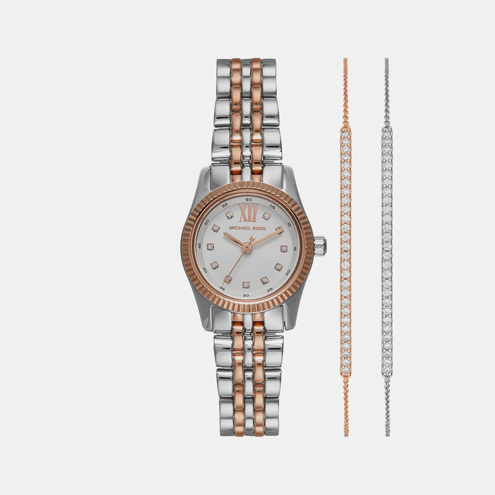 Michael Kors Lexington MK4817SET Gold-Tone Watch and Jewelry Women&