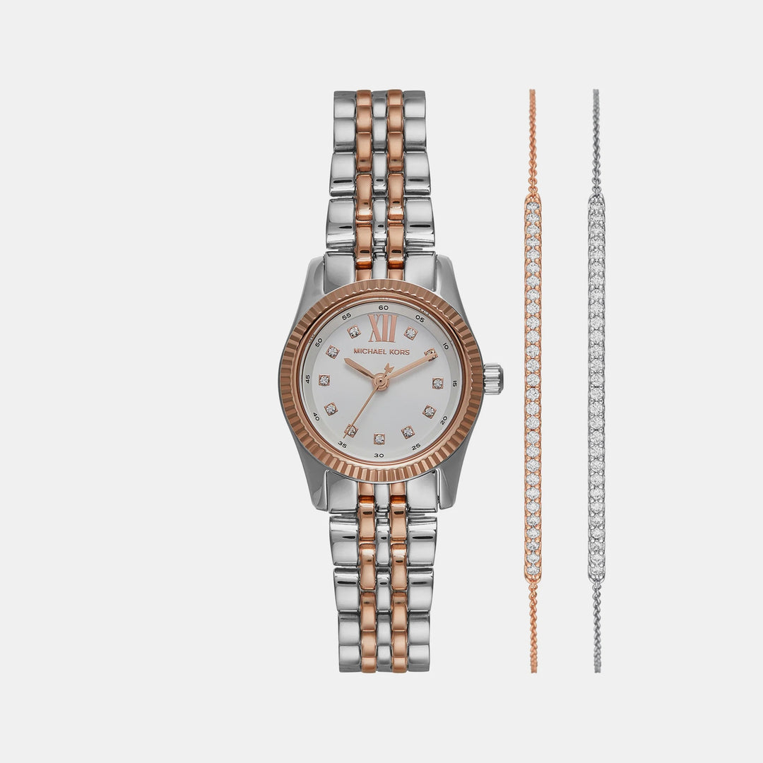 Michael Kors Lexington MK4817SET Gold-Tone Watch and Jewelry Women&