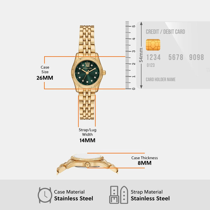Michael Kors Lexington MK4842 Rose Gold-Tone Pavé Bezel Women&