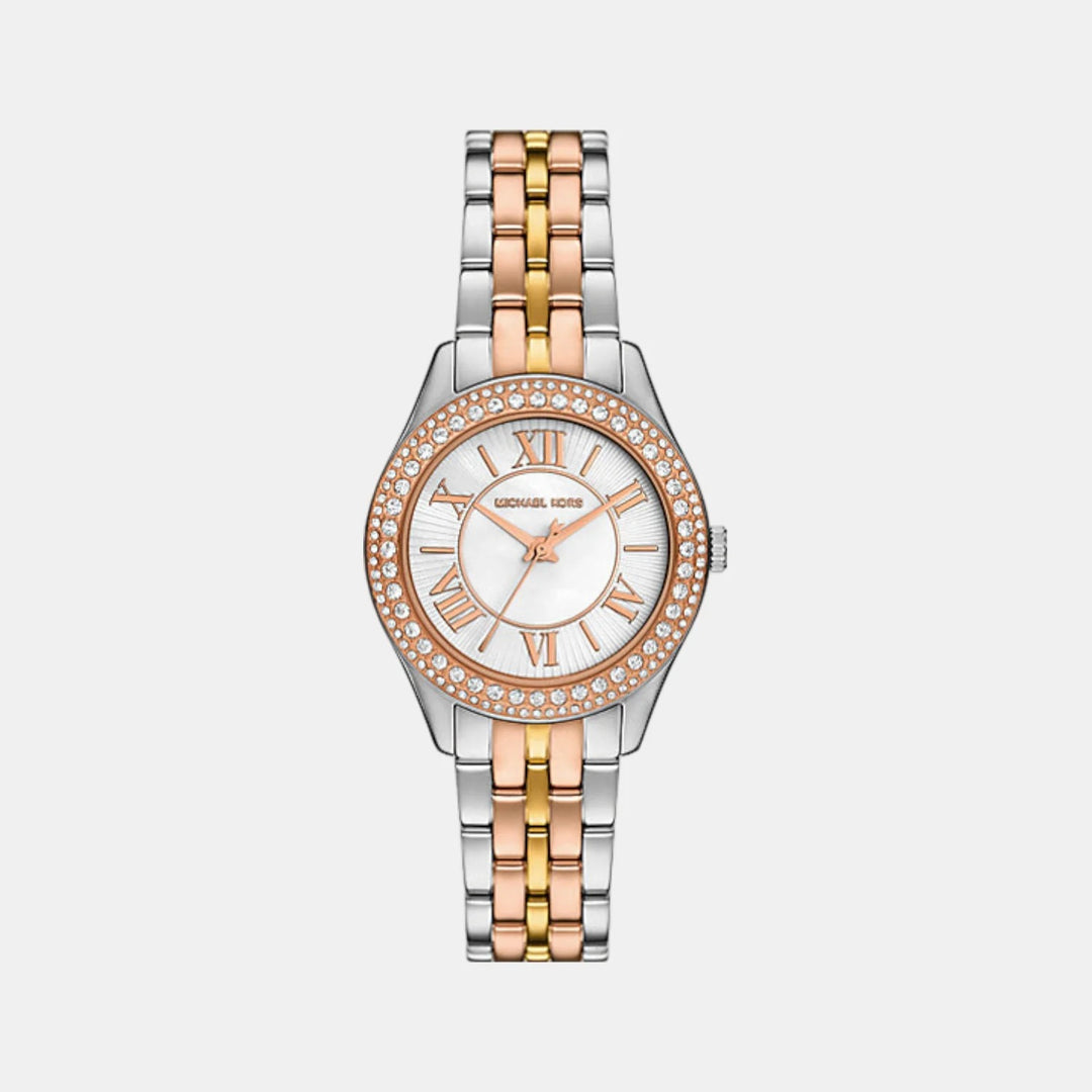 Michael Kors Harlowe MK4846 Silver-Tone Pavé Bezel Women&