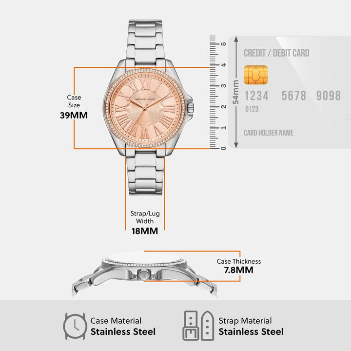 Michael Kors Liliane MK4854 Rose Gold-Tone Pavé Women&