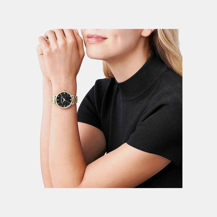 Michael Kors Pyper MK4916 Gold-Tone Pavé Stainless Steel Women&