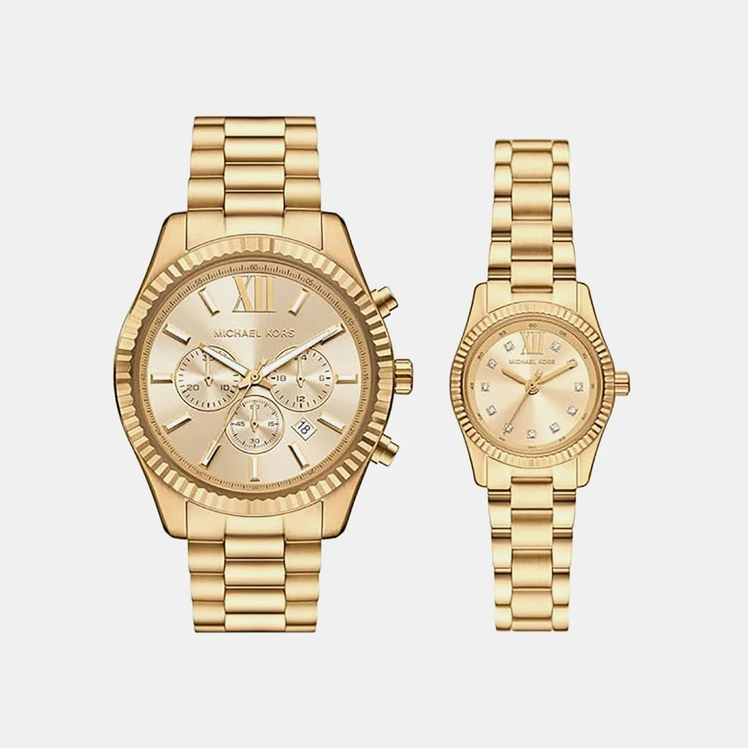 Michael Kors Lexington MK4950SET Gold-Tone Watch and Bracelet Women&