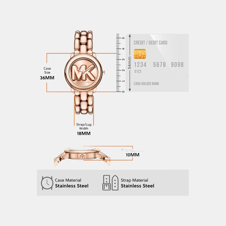 Michael Kors Phoebe MK4962 Rose Gold-Tone Curb-Link Bracelet Women&