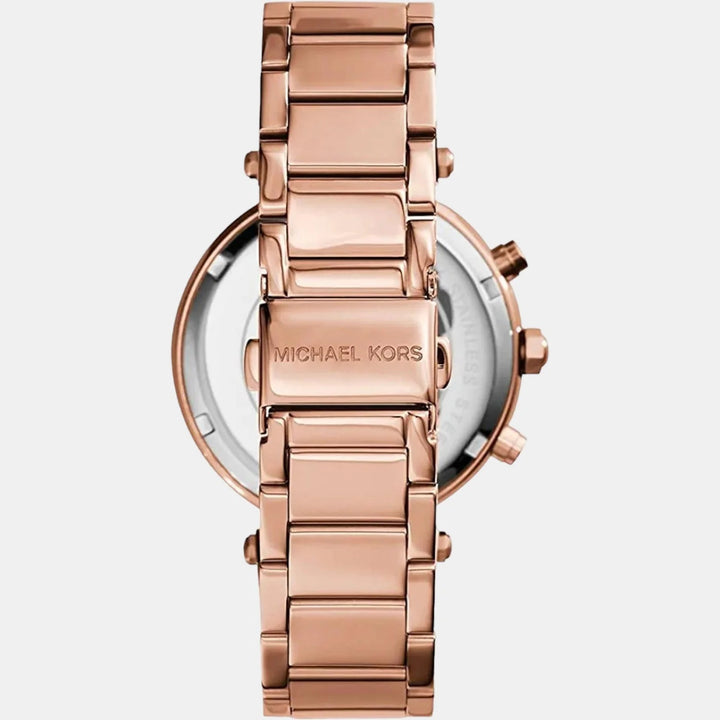 Michael Kors Parker MK5491 Rose Gold-Tone Pavé Chronograph Women&