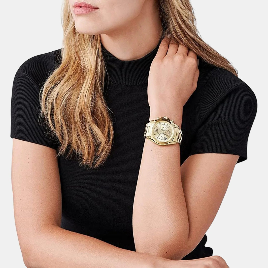 Michael Kors Bradshaw MK5605 Gold-Tone Chronograph Women&