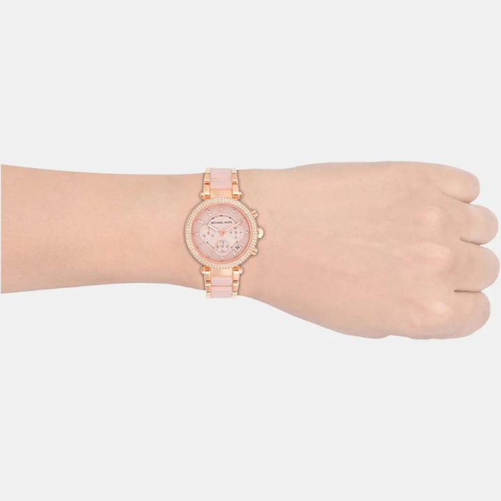 Michael Kors Parker MK5896 Rose Gold-Tone Acetate Pavé Women&