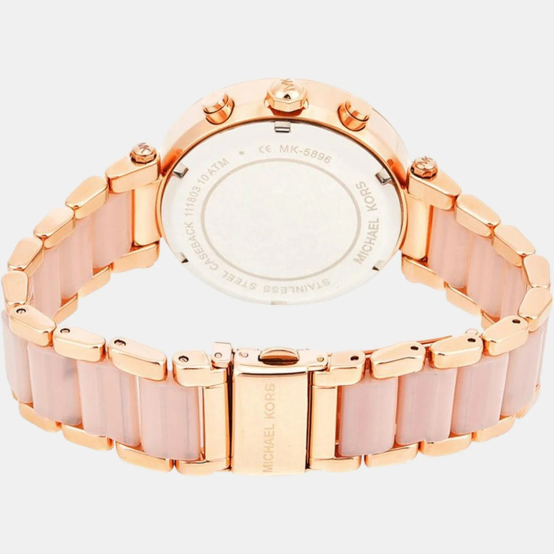 Michael Kors Parker MK5896 Rose Gold-Tone Acetate Pavé Women&