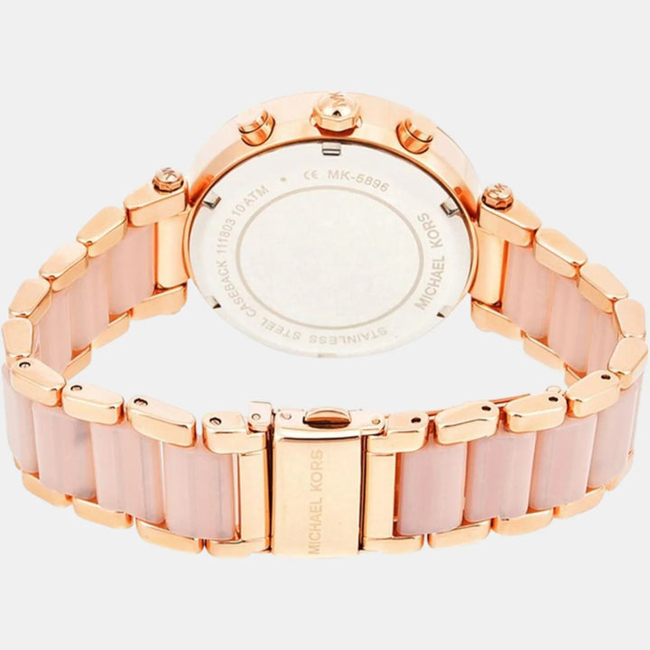 Michael Kors Parker MK5896 Rose Gold-Tone Acetate Pavé Women&