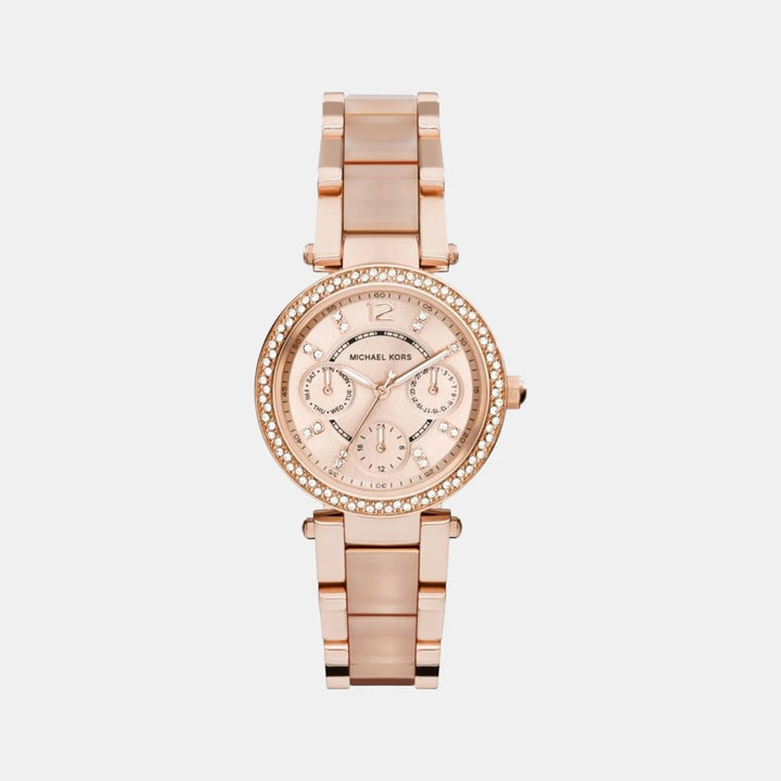 Michael Kors Mini Parker MK6110 Rose Gold-Tone Pavé Women&