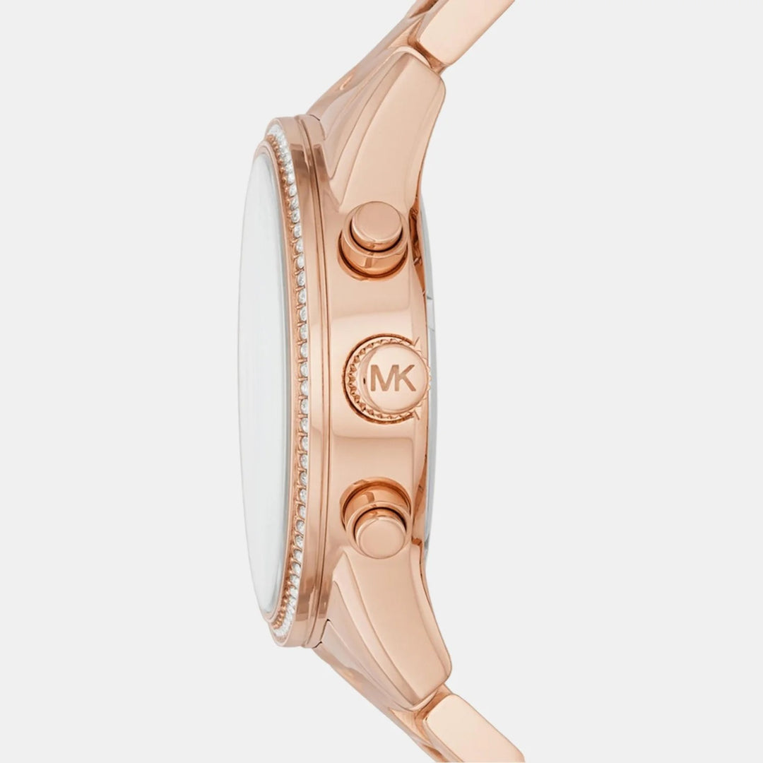 Michael Kors Bryant MK6357 Rose Gold-Tone Pavé Chronograph Women&