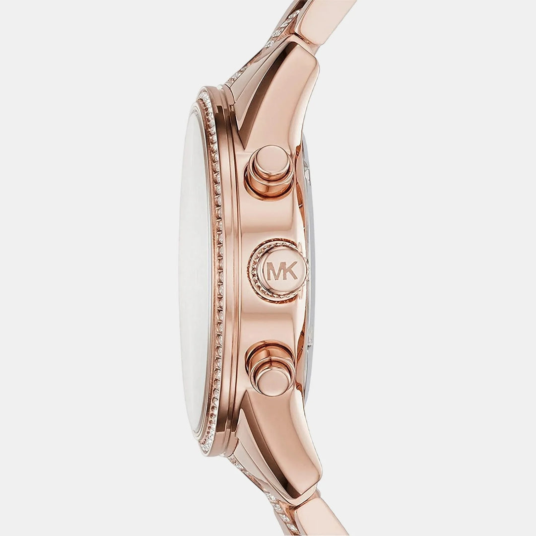 Michael Kors Bryant MK6485 Rose Gold-Tone Pavé Acetate Women&