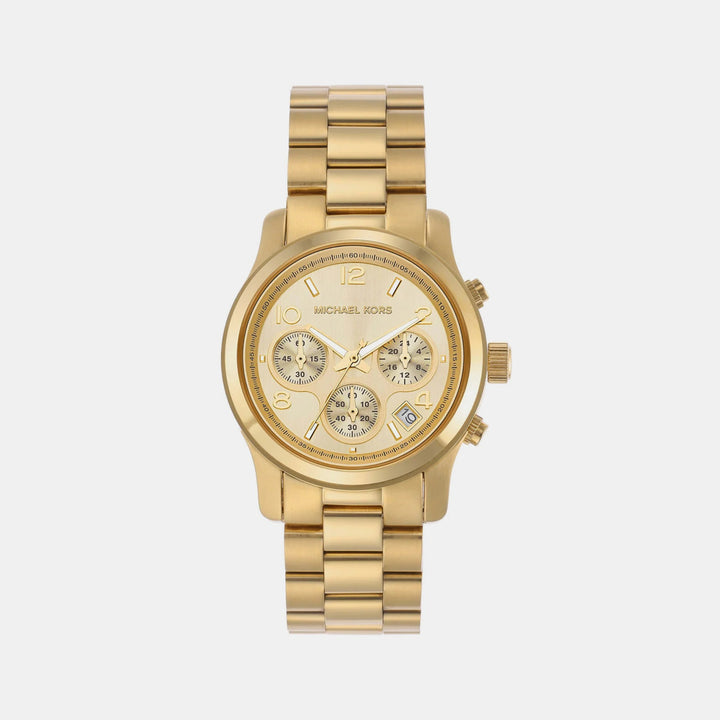 Michael Kors Runway MK7323 Gold-Tone Pavé Chronograph Women&