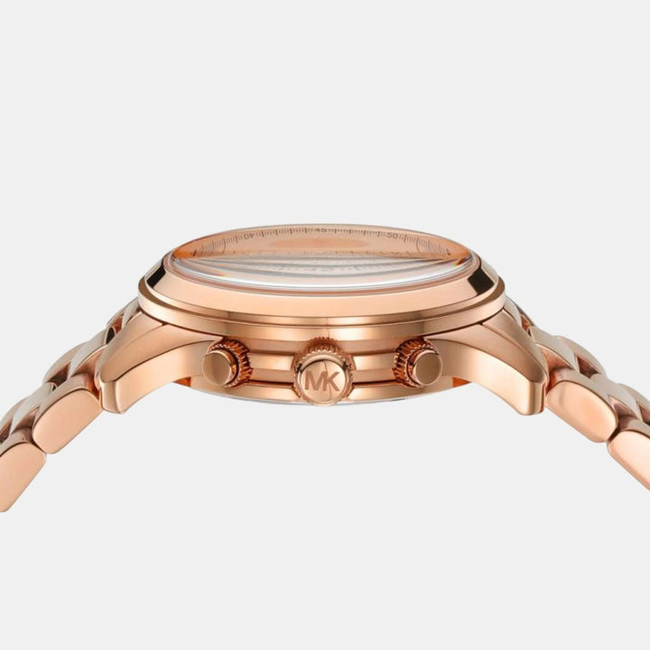 Michael Kors Runway MK7324 Rose Gold-Tone Pavé Chronograph Women&