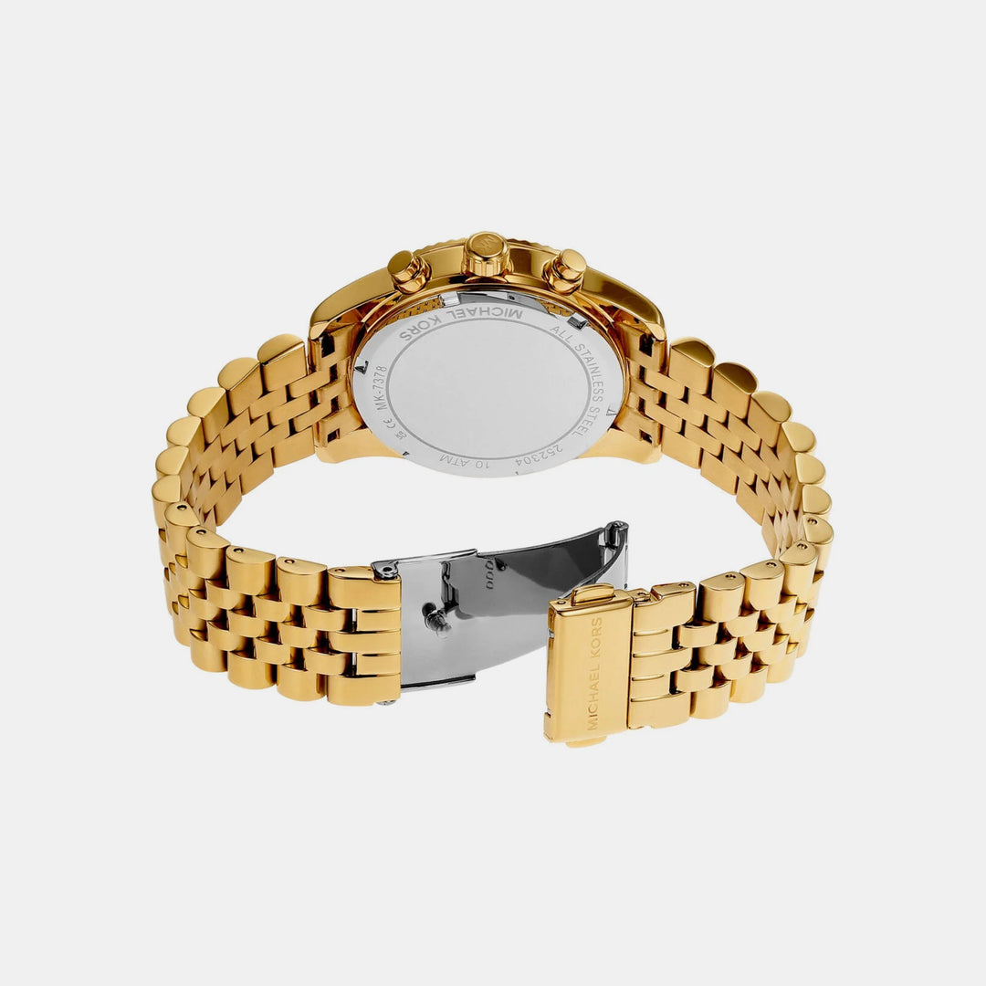 Michael Kors Oversized Lexington MK7378 Gold-Tone Stainless Steel Women&