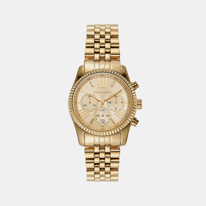 Michael Kors Oversized Lexington MK7378 Gold-Tone Stainless Steel Women&