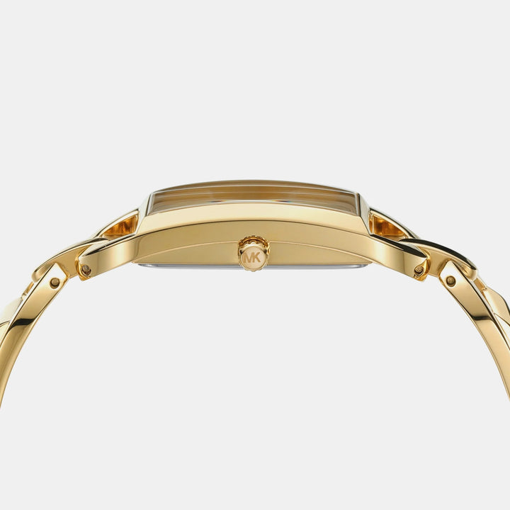 Michael Kors Lennox MK7406 Pavé Logo Gold-Tone Women&