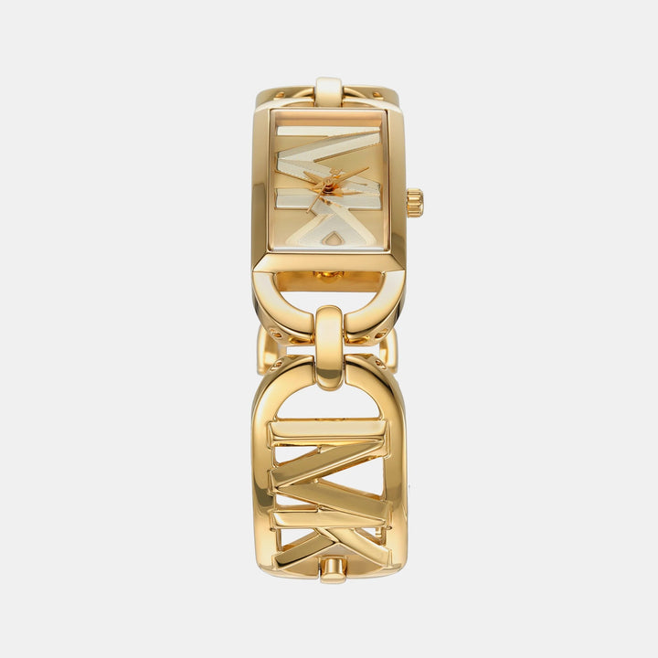 Michael Kors Lennox MK7406 Pavé Logo Gold-Tone Women&