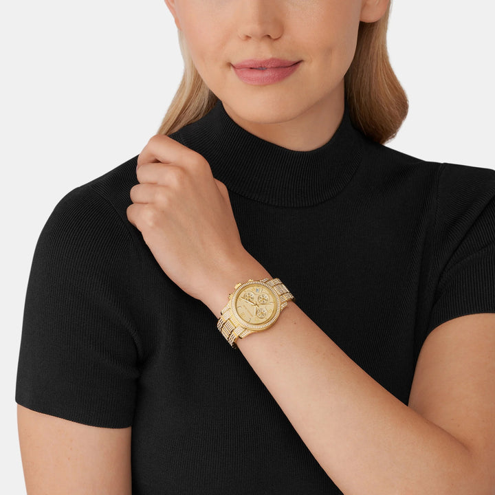 Michael Kors Sage MK7435 Gold-Tone Pavé Stainless Steel Women&