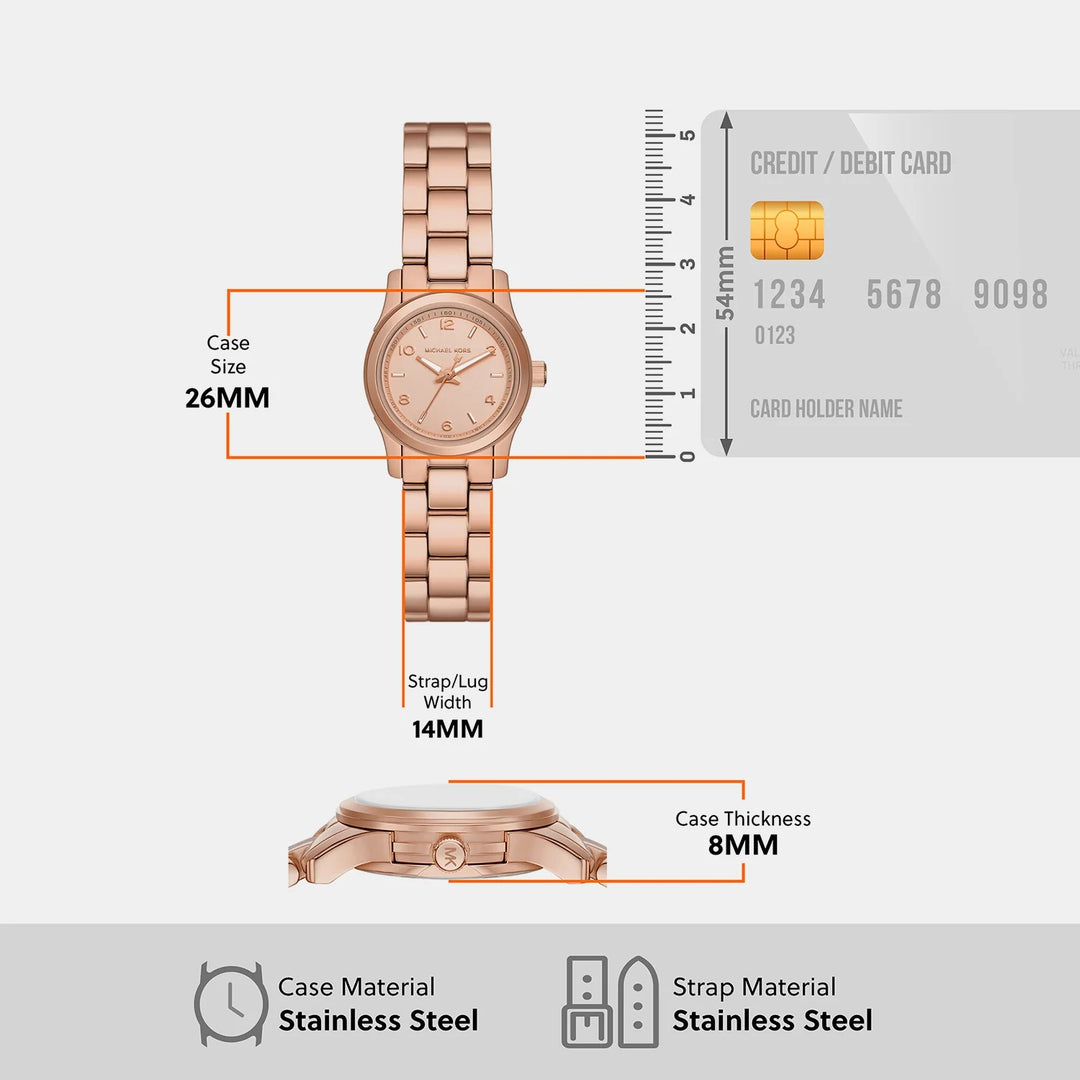 Michael Kors Everest MK7458 Gold-Tone Pavé Stainless Steel Women&