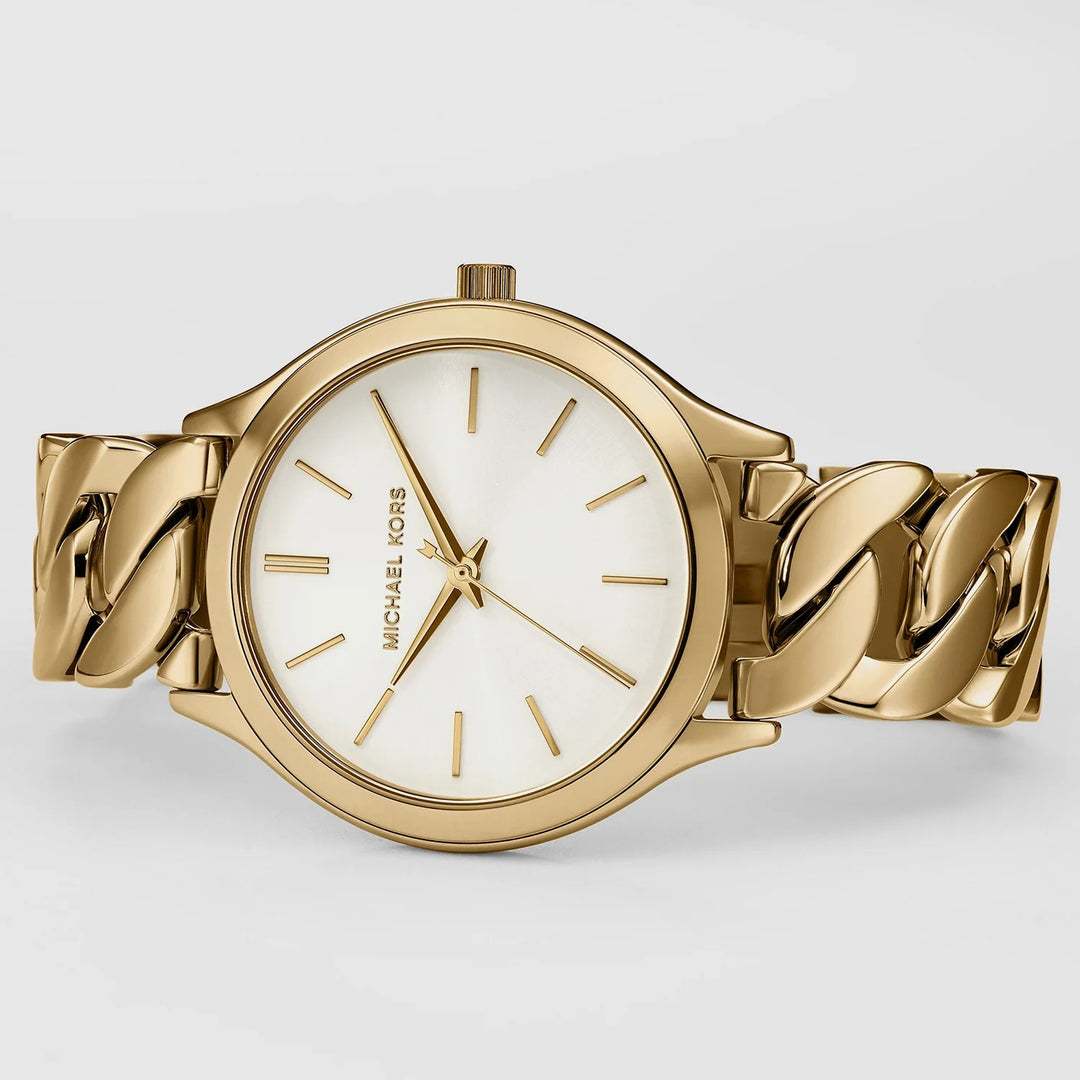 Michael Kors Runway MK7472 Gold-Tone Logo Dial Women&