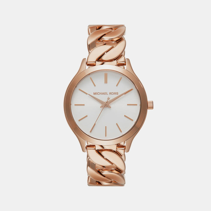 Michael Kors Runway MK7473 Silver-Tone Logo Dial Women&