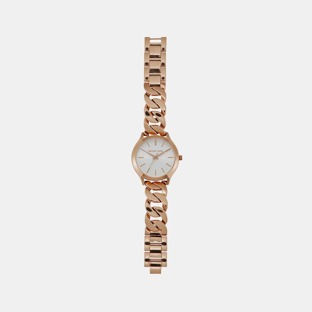 Michael Kors Runway MK7473 Silver-Tone Logo Dial Women&